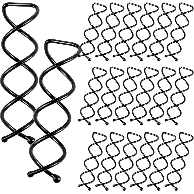 20PCS Spiral Hair Pins, Spin Pins Spiral Bobby Pins for Girls, Women and Kids, Non-Scratch Round Clip & Bun Twist, Stylish Bun Bobby Pins, Premium Spin Pins for Hair, Black
