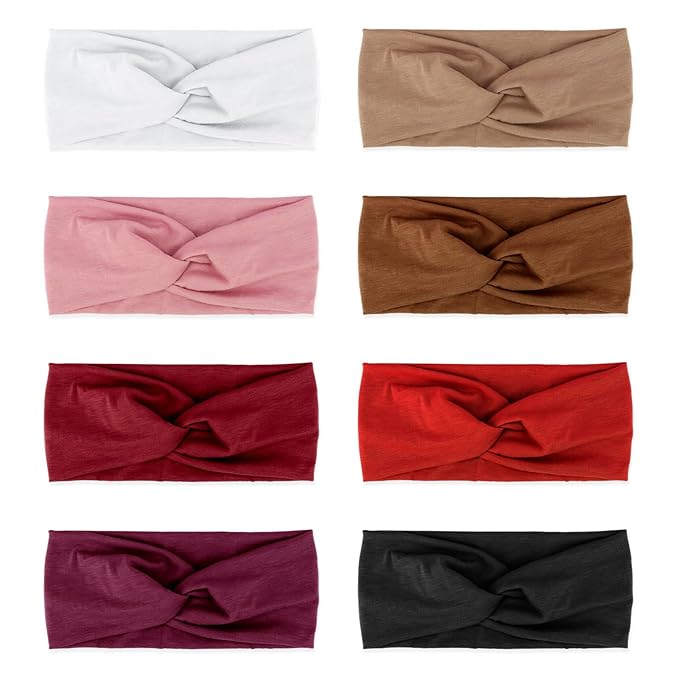 DRESHOW Headbands for Women Girls Vintage Headband Knotted Headwraps Criss Cross Hair Bands Accessories