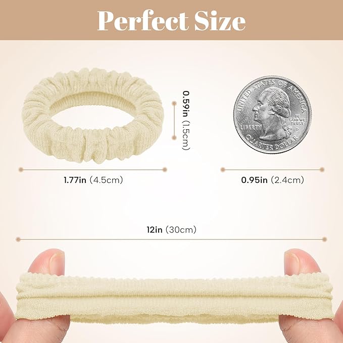 WantGor Hair Ties, Women 10PCS Hair Bands No Damage Elastic Scrunchies Seamless Ponytail Holders Hair Accessories Head Bands for Women's Thick Thin Hair (Neutral)