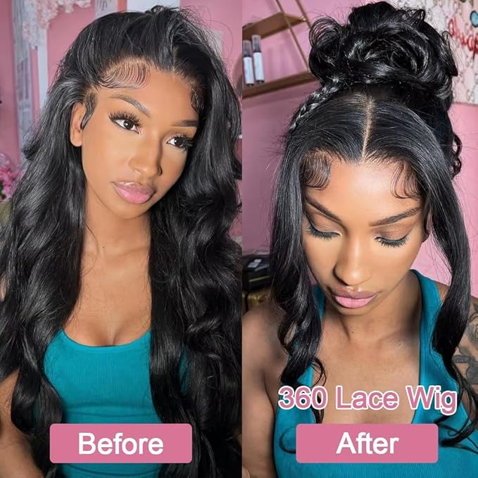 Hidden Strap Invisi Strap Straight 360 Glueless Wigs Human Hair Pre Plucked Pre Bleached Brazilian Virgin Wig With Drawstring 250 Density HD Full Lace Front Wigs Human Hair 18 Inch