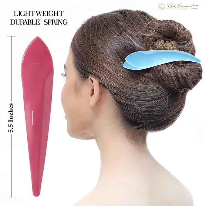 RC ROCHE 6 Pcs Duck Bill Alligator Hair Clips for Women Sectioning Flat Claw Long Thick Hair Inner Teeth Curved Styling Jaw Strong Secure Grip Salon, Large Pastel Multicolor