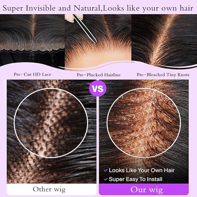 7x6 Burmese Curly Glueless Wigs Human Hair Pre Plucked Pre Cut 250% Density Drawstring Wig Human Hair 7x6 HD Lace Front Wigs Human Hair for Black Women Wear and Go Glueless Wig Natural Color 32inch