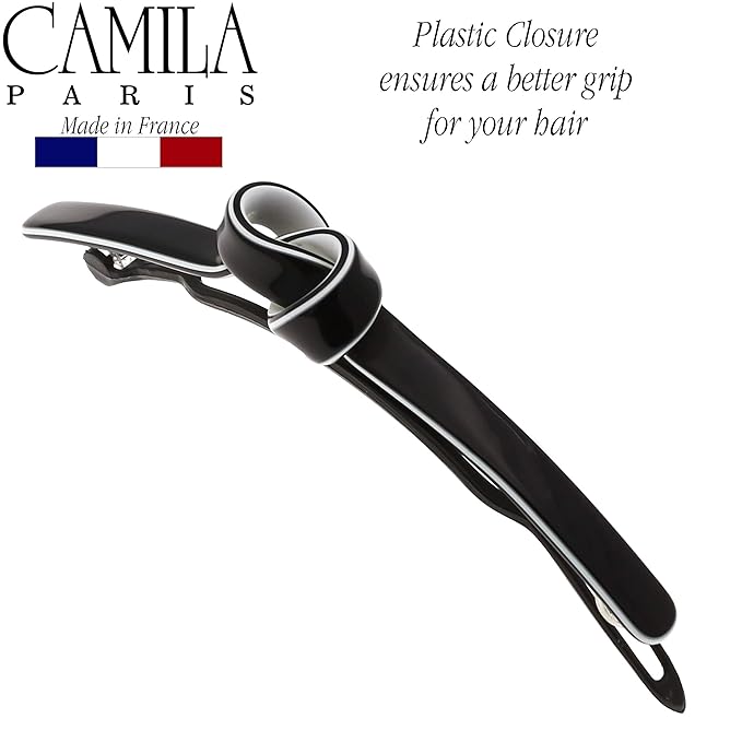Camila Paris CP2812 French Hair Barrette Clip for Girls, Handmade, Metal-Free Closure Strong Hold Grip Hair Clips for Women, No Slip Durable Styling Girls Hair Accessories, Made in France