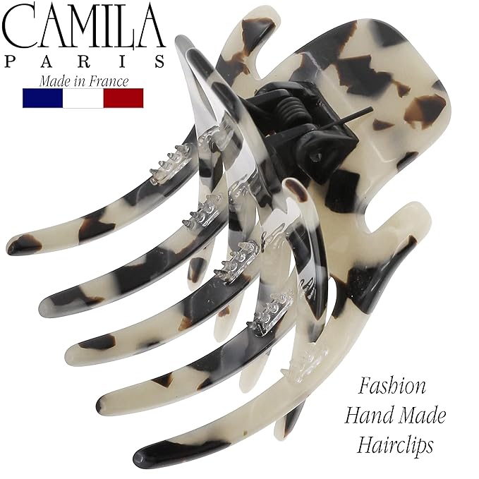 Camila Paris CP3476 French Hair Clip for Women, Hand-Made Hair Side Clips, 2 Inch Girls Hair Claw Clips Jaw Fashion Durable Styling Hair Accessories for Women, Strong Hold No Slip Grip, Made in France