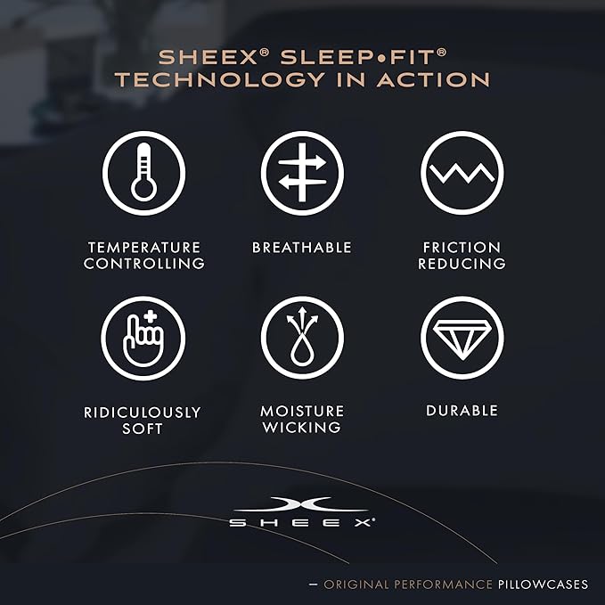 SHEEX Original Performance Cooling Pillowcases, Ultra-Soft Pillowcase Set, 2 Cooling Pillow Covers, King, Graphite