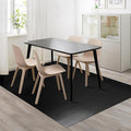 Vinyl Floor Mat for Home, Black Waterproof Area Mat for Under Dining Room Table, Sturdy Plastic Rug Protector for Kitchen, Living Room, Yard, Garage, Large Baby Play Mat (8'×12')