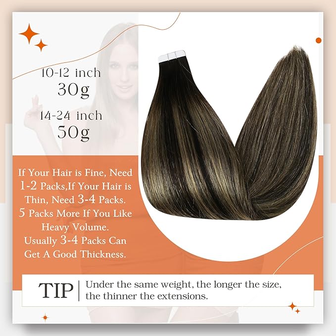 Full Shine Hair Extensions Tape in Color 1B Off Black Ombre 27 Blonde And 1B Tape in Hair Extensions Human Hair 18Inch Straight Remy Extension Seamless Skin Weft 100G 40Pcs
