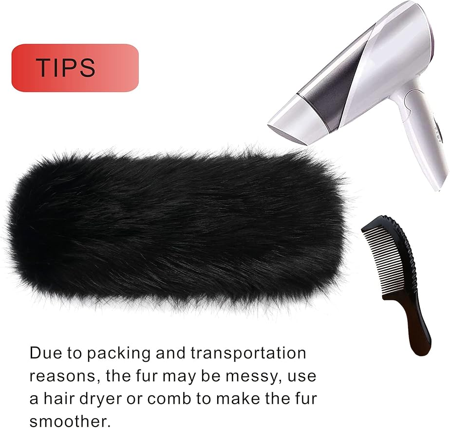 Faux Fur Headband for Women Winter Earwarmer Earmuff with Elastic