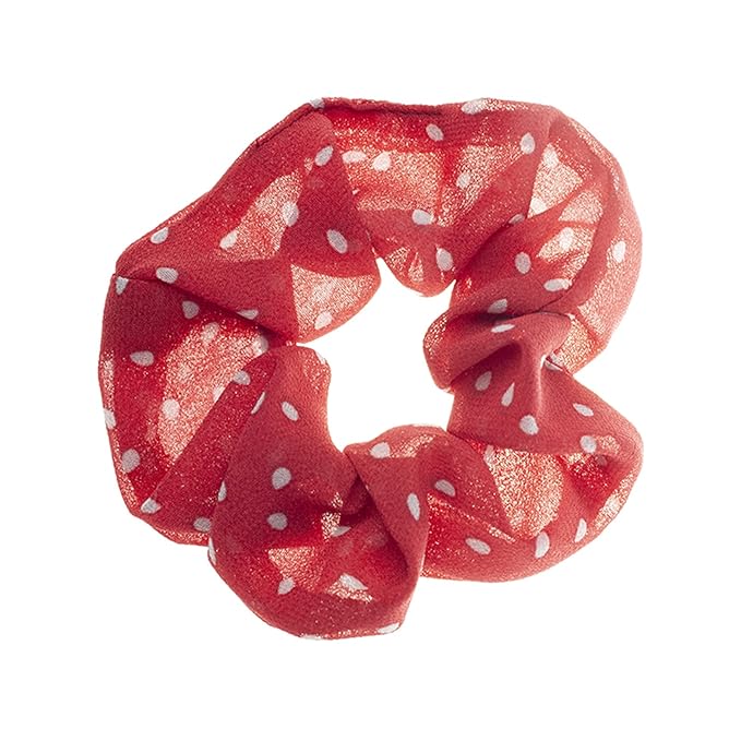 LOOKSEVEN Polka Dot Hair Scrunchies, 6PCS Bandana Scrunchy Hair Ties, Scrunchies Hair Ties for Women. (Polka Dot)