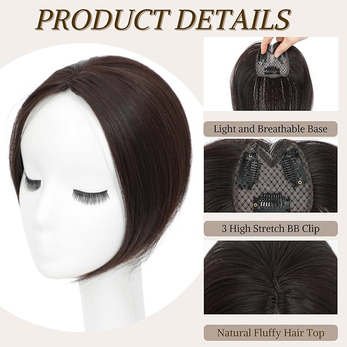 Hair Toppers for Women with Thinning Hair Extensions 360° 3D Toppers Hair Pieces for Women Clip Ins Fake Bangs Hair Pieces Perfect Solution for Stylish Upgrade