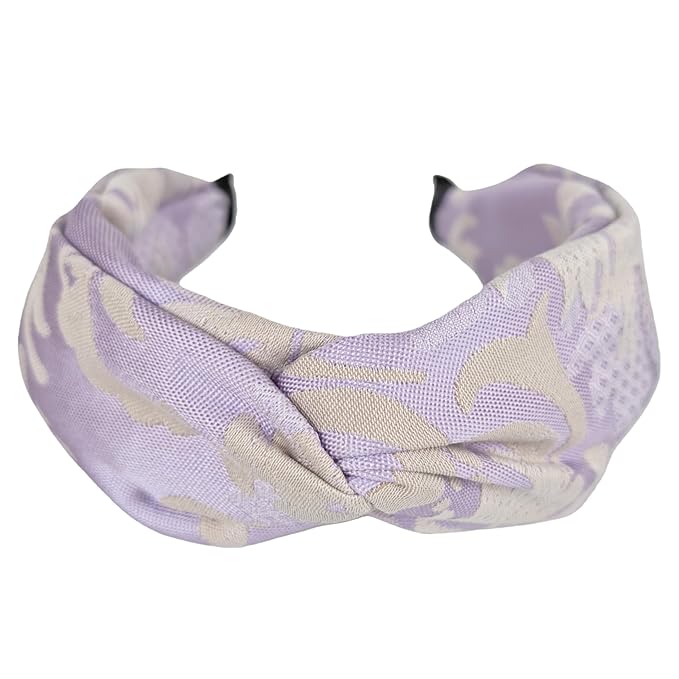 Prodaylab Twist Knotted Headbands for Women Trendy Fabric Embroidery Hair Elastics Wide Hair Bands Soft Non Slip Accessories Hairband for Girls (Sunflower)