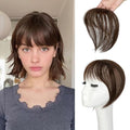 Bangs Hair Clip in Bangs 360°3D Cover Hair Topper Synthetic HairPieces for Women Medium Brown Wispy Fake Bangs Toppers for Daily Wear