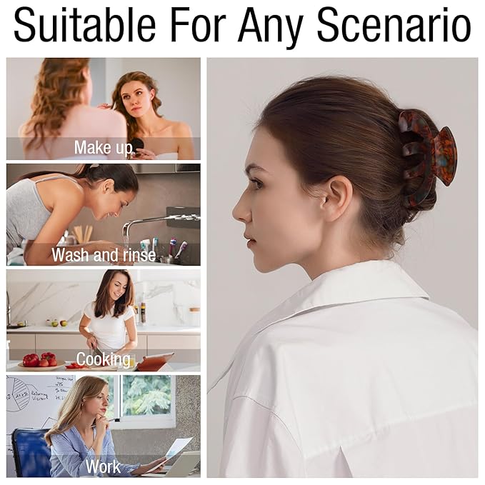 Jayongnee Clips for Women - Octopus Claw Clip - Hair Clips for Long and Thick Hair, Non-Slip Big Claw Strong Hold Hair Unbreakable 3 PCS (claw clip-C)