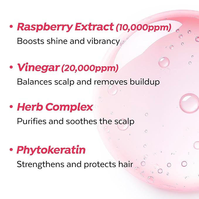 A’PIEU Raspberry Hair Vinegar Rinse & Refill Set – Deep Scalp Clarifying, pH-Balancing Care, Controls Oil & Buildup, Leaves Hair Silky-Soft, Shiny & Fresh | Korean Hair Care (6.76 / 13.6 fl oz)