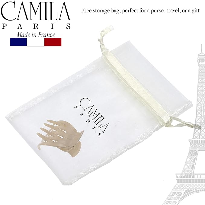 Camila Paris CP3539 French Hair Clip for Women, Hair Side Clips, 2.5 Inch Girls Hair Claw Clips Jaw Fashion Durable Styling Hair Accessories for Women, Strong Hold No Slip Grip, Made in France