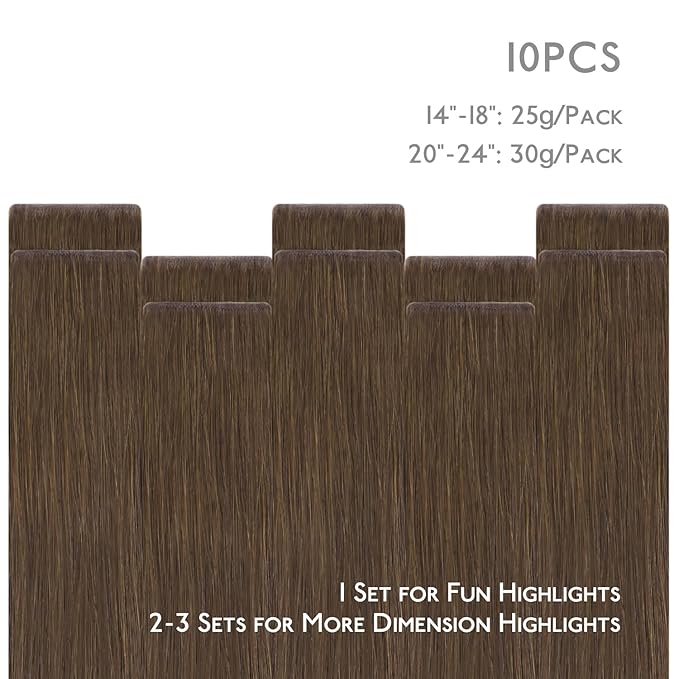 WENNALIFE Invisi Edge Tape in Hair Extensions Human Hair, 18 Inch 25g 10pcs Cool Ash Brown Invisible Luxury Remy Hair Extensions Natural Seamless Injected Tape Straight Extensiones De Cabello Humano