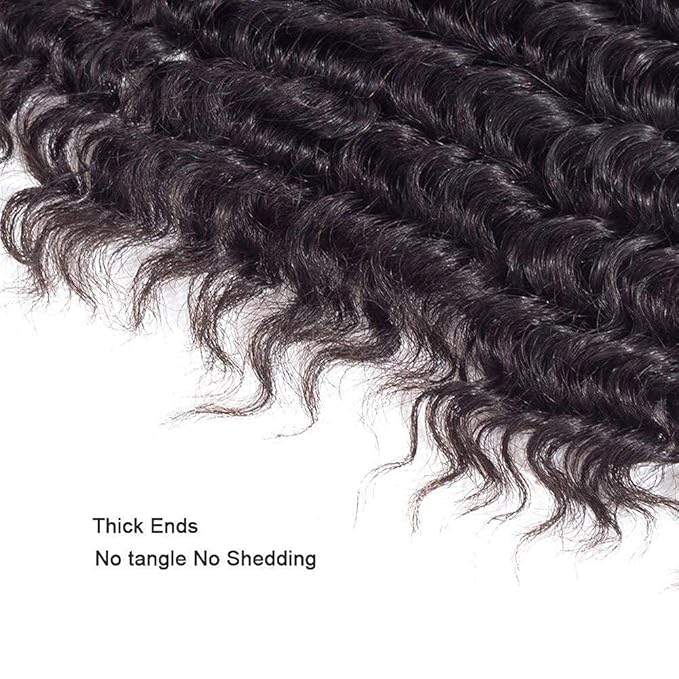 Human Hair Bundles Color 1B Deep Wave Bundles 26 Inch Double Weft Natural Black Deep Wave Bundle Hair Weave Niegmeag Brazilian Virgin Soft and Silky Remy Hair Extensions 100g