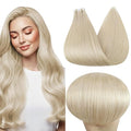 Full Shine Tape in Hair Extensions Blonde Tape in Hair Extensions Human Hair Blonde 60 22Inch Real Human Hair Tape ins 20Pcs 50Gram Natural Straight for Women Add Length