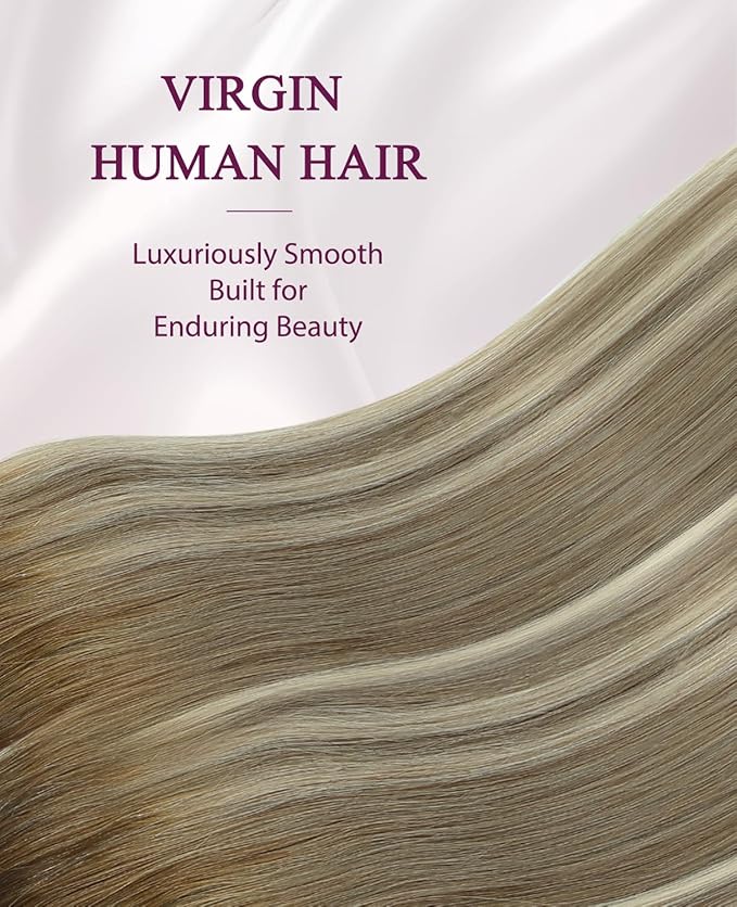 Pinkpearl Invisible Tape in Hair Extensions Human Hair, 20pcs 14inch 40g #3/8/22 Balayage Walnut Brown to Ash Brown and Golden Blonde Injection Tape in Extensions Real Remy Human Hair Injected