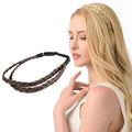 DIGUAN Double Three Strand Synthetic Hair Braided Headband Hairpiece Extension Women Girl Beauty accessory (Copper Brown)