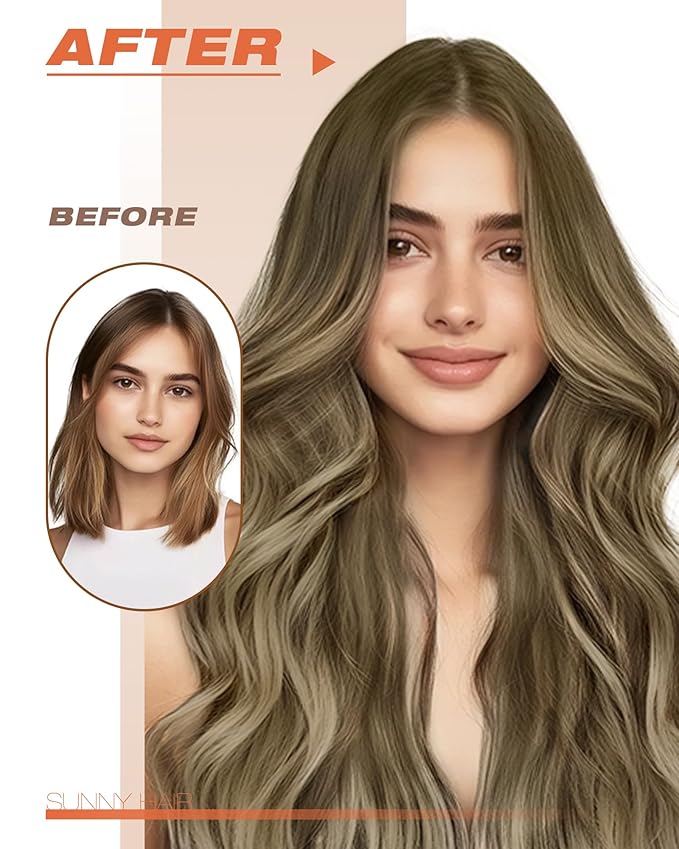 Sunny Hair Tape in Hair Extensions Human Hair 18 Inch Hair Extensions Real Human Hair Tape in Extensions for Women Cool Brown to Light Brown Balayage Blonde Invisible Remy Hair Skin Weft 20Pcs 50g