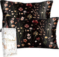 2 Pack Mulberry Silk Pillowcase for Hair and Skin - Standard Size 20 x 26 Inches with Hidden Zipper BK Grow Flower 19 Momme Soft Sleeping Silk Pillow Case for Women, Moms