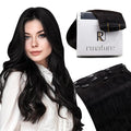 RUNATURE Real Human Hair Clip in Extensions Black, 10 Inch Clip in Hair Extensions, Short Hair Extensions Clip Ins, Remy Natural Hair For Women, Easy To Apply, 50g 3pcs #1B Off Black
