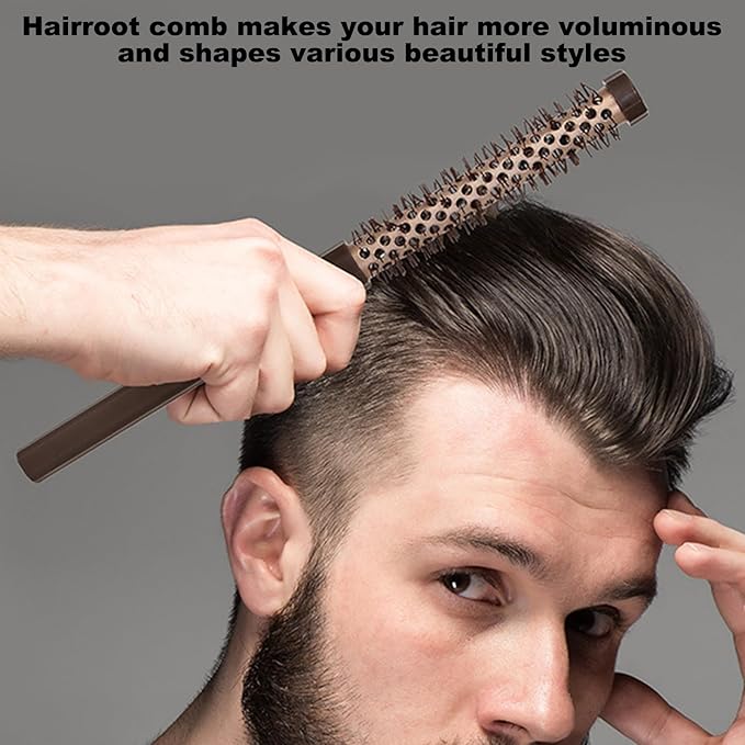 Volume Wand - Round Blow Dry Brush for Hair Styling | Compact Barrel Set with Heat-Resistant Bristles, Lightweight Frame for Bang Shaping, Beard Grooming, Root Lifting and Fringe Curling
