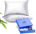 Kickoff Viscose Bamboo Pillowcase, Queen, Set of 2, 100% Organic Hidden Zippered Viscose Bamboo Pillow Case Queen Size, Cooling Pillow Cover for Hot Sleepers (20"x30", Trimmed, Buttercream)