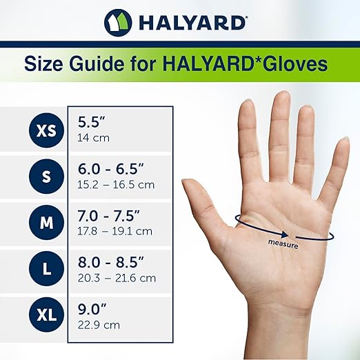 HALYARD Sterling SG Nitrile Powder-Free Exam Gloves, 3.7 mil, 9.5 Inches, Gray, X-Small, 41657 (Case of 2500)