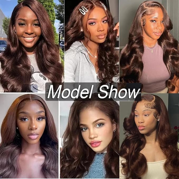 250 Density 13x6 SKINLIKE Real HD Lace Wigs 15A Chocolate Brown Lace Frontal wigs Human Hair Invisible 0.1mm Ultra-thin Frayed Ends Full Cuticle Aligned Virgin Hair Tiny Knots(30 Inch,Chocolate Wig)