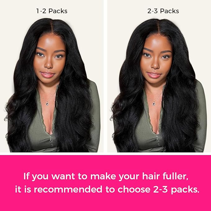 Lashey Seamless Clip in Hair Extensions Human Hair #1 Jet Black Kinky Straight 7pcs 110g 14 Inch PU Weft Hair Extensions Clip ins for Women