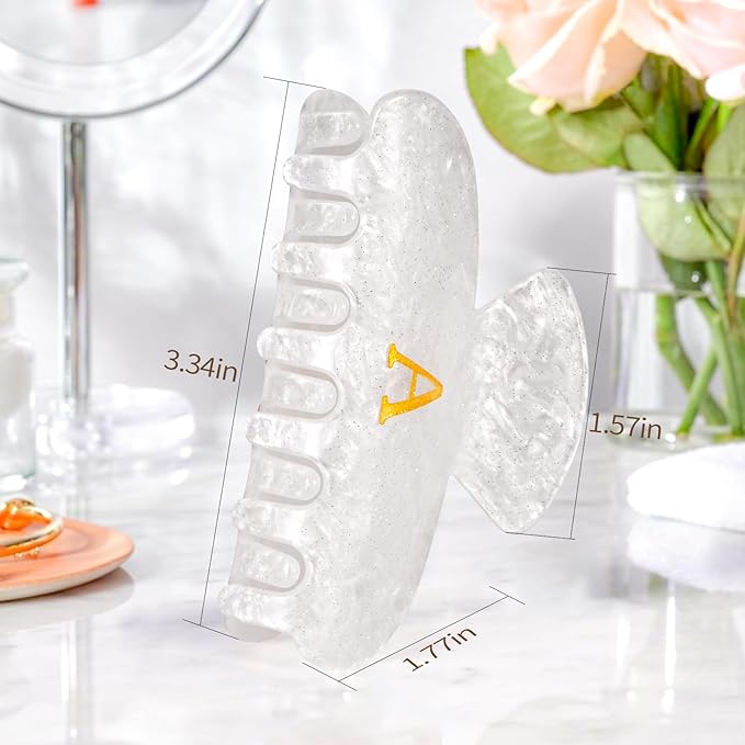 Personalized Hair Clips Hair Claws for Women - Elegant Hair Accessories for Women - Monogram Hair Claw Birthday Gifts for Her Wedding Bridesmaid Friend Sister Teacher Wife Grandma - White,E