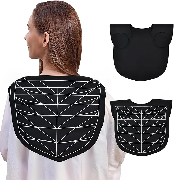 Professional Hair Cutting Cape with Geometric Grid Pattern, Longer Silicone Waterproof Cutting Mat,Neck Guide