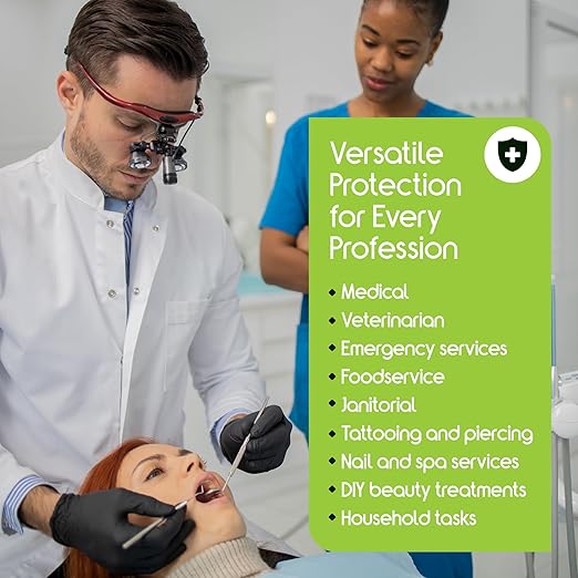 Inspire Black Nitrile Disposable Gloves | 4.5 Nitrile Safety Medical Cooking Cleaning Disposable Black Gloves