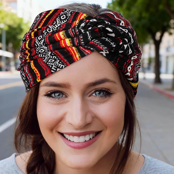 Extra Wide Headbands for Women Large Turban Headband Non Slip Boho Elastic Hairband Hair Twisted Knot Head Bands Accessories