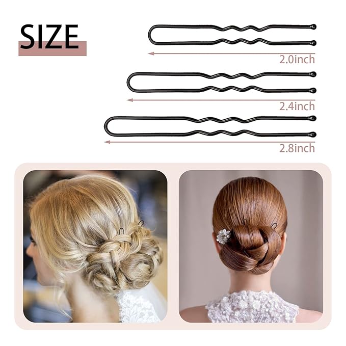 U Shaped Hair Pins for Buns, 100 PCS 2.8" Hair Pins for Women Hair Styling with Thick Hair