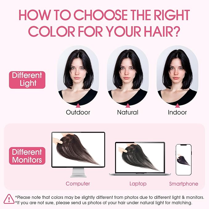 Hairro Human Hair Toppers with Side Bangs, 3D 360° Seamless Real Hair Toppers, Hand-Tied with 3.5"x4.7" T-shaped Base, Clip-In Hairpieces to Add Volume on Top, 11 Inch Natural Black