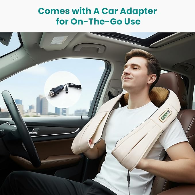 Nekteck Neck Massager for Pain Relief Deep Tissue, FSA Eligible Shiatsu Back Massager with Heating 3D Kneading Massage Pillow for Shoulder Leg Muscle, Office Home Car Use, HSA Eligible, Plug-in Use