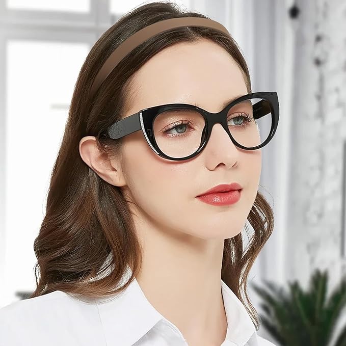 6 Pack No Pressure Headbands for Glasses Wearers - Flexible Non-Slip Hairbands, Matte Plastic with Teeth, for Women & Girls, Comfortable No Pressure, Ideal for Daily Use, Makeup & More