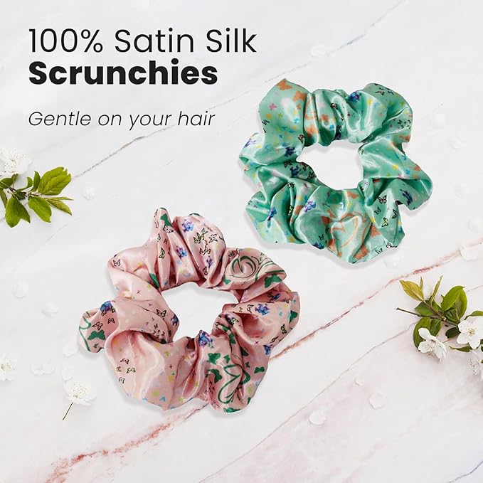 cute design scrunchies for all hair type elastic hair band great for ponytails XL srcunchies set these soft hair ties is great for every occasion (butterfly)