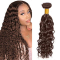 28 Inch Brown Human Hair Bundles Color 4 Water Wave Bundle Double Weft Chocolate Brown Wet and Wavy Bundle Hair Weave Niegmeag Brazilian Virgin Remy Hair Extensions
