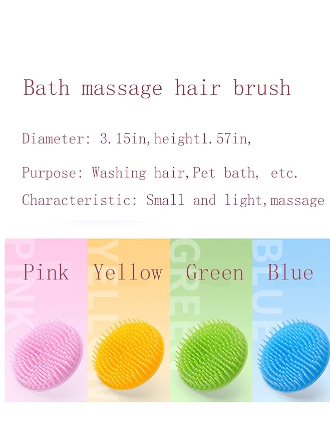 Hair Scalp Brush Dandruff Cleaning Brush Shower Scalp Shampoo Brush Scalp Massager Pack of 4(Green and Yellow)