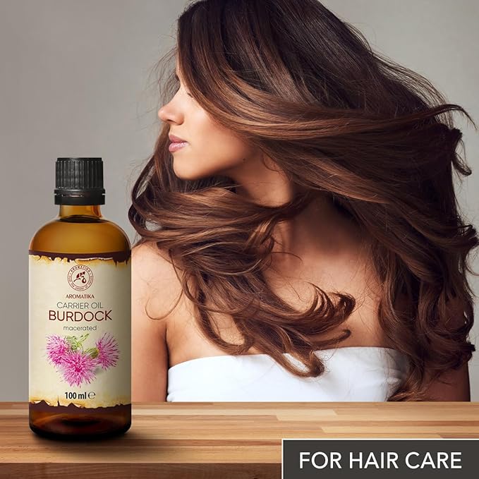 Burdock Root Oil 3.4 FL Oz - 100% Pure & Natural - Arctium Lappa for Hair & Scalp - Good benefits for Skin - Hair - Face - Body care - Glass Bottle - Oils Burdock