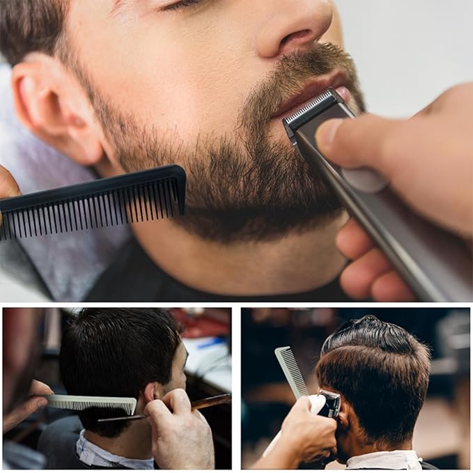 4 Pieces Taper Comb Set, Barber Hair Combs Anti Static Heat Resistant Cutting Comb Hairdressing Comb for Men Women Salon or Hotel Hair Care (Black/White/Red/Yellow)