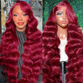 99j Burgundy Lace Front Wigs Human Hair Pre Plucked with Body Wave Lace Frontal Wigs Human Hair 200% Density Human Hair Lace Front wigs for Women HD Transparent Lace Frontal Wigs Human Hair 26inch