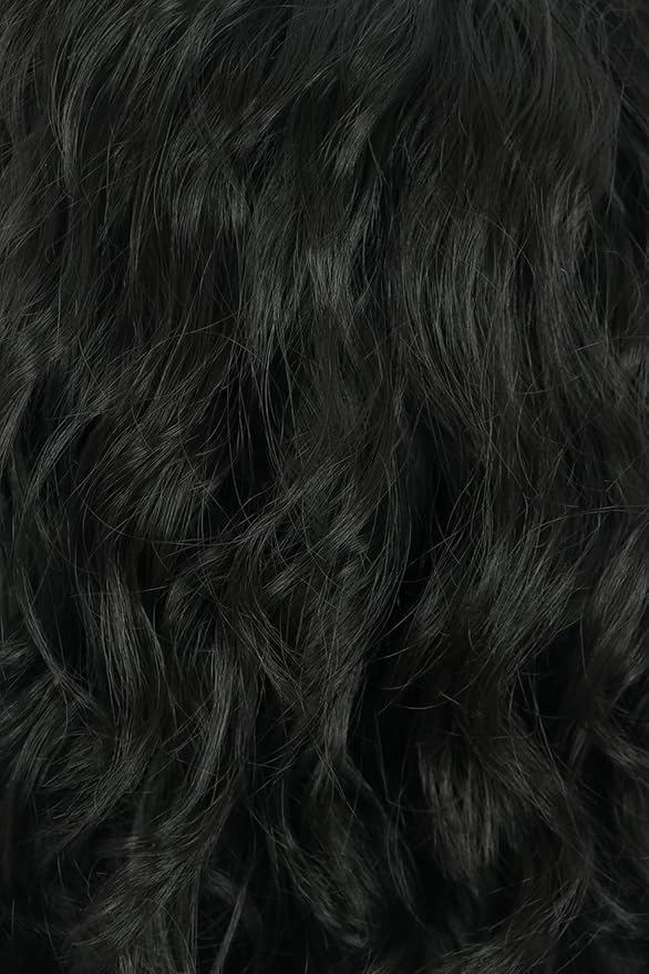 karlery California 70s 80s Rocker Wig Men Women Long Curly Black Halloween Costume Wig