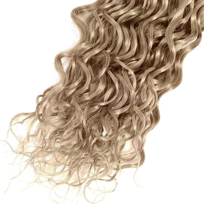 Ash Blonde Water Wave Bundles Human Hair Color #22 Bundle Niegmeag Brazilian Virgin Remy Hair 3 Bundles 26 28 30 Inch #22 Blonde Wet and Wavy Bundle