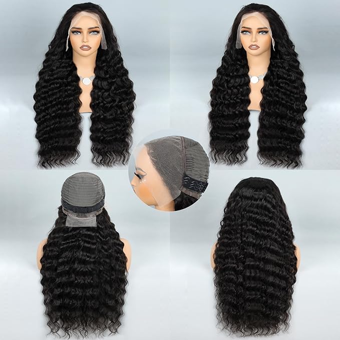 250% Density HD Full Lace Front Wigs Human Hair Loose Wave 100% Real Human Hair 15A Full 13x4 Large Lace Space Loose Deep Wave Wig, No Synthetic Blend Tangle Free Shedding Free Triple Lifespan 3X