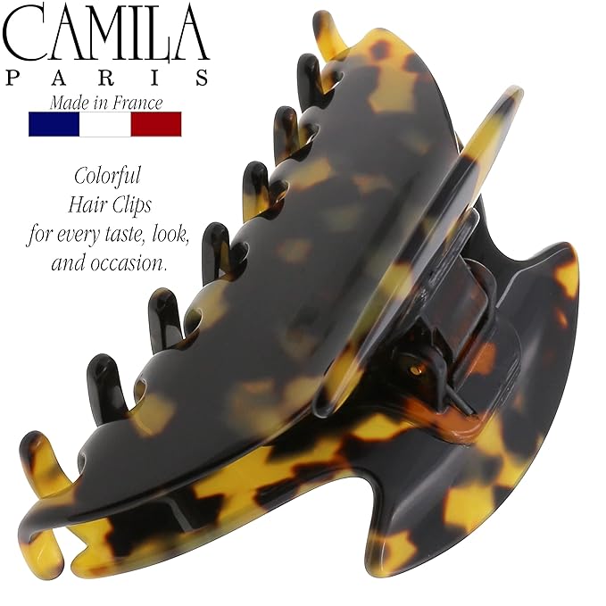 Camila Paris CP2465 French Hair Clip for Women Thick Hair for Long Curly Wavy Hair, Handmade Tokyo, Girls Hair Claw Clips, Durable Styling Big Claw Clip for Thick Hair, Strong Hold Grip Made in France